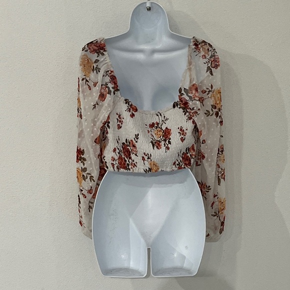 Rue 21 Floral Boho Crop Top Size M - Picture 5 of 6